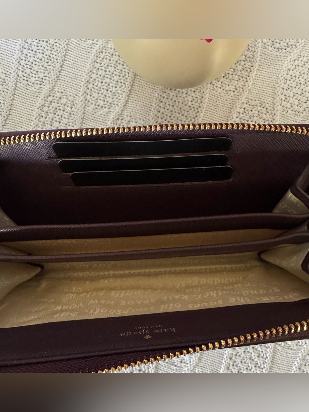 Kate Spade NWOT laser cut plum STORYBOOK zip around wallet - Picture 4 of 5